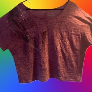 Pre Owned Women’s MUDD Purple Graphic Sheer Tee Shirt XL Hippie Vibe Casual